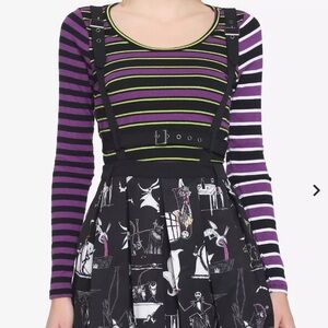 Disney Nightmare Before Christmas Suspender Skirt Jack Sally Adjustable